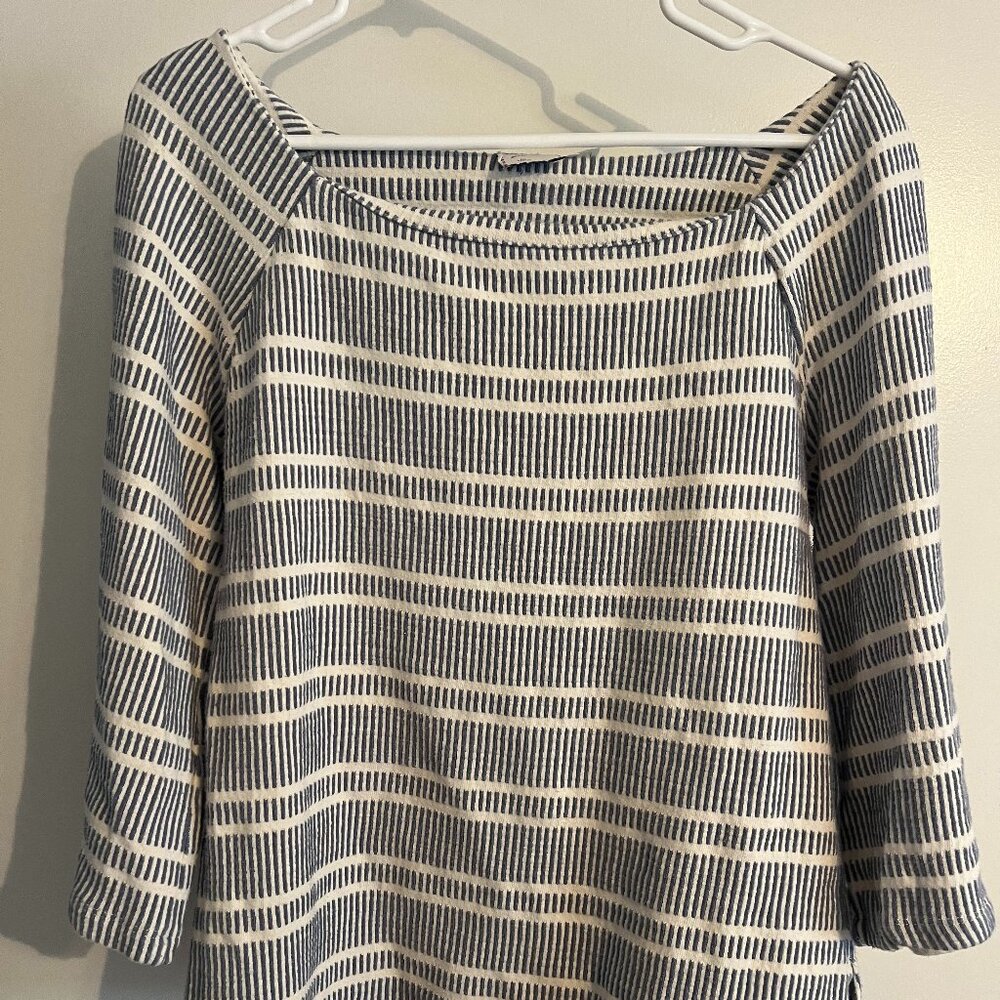 Anthropologie Size M 9H15 STCL blue and white striped thick cotton shirt
